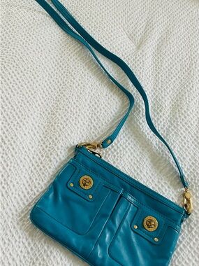 Marc by Marc Jacobs Teal Leather Crossbody with Gold Hardware